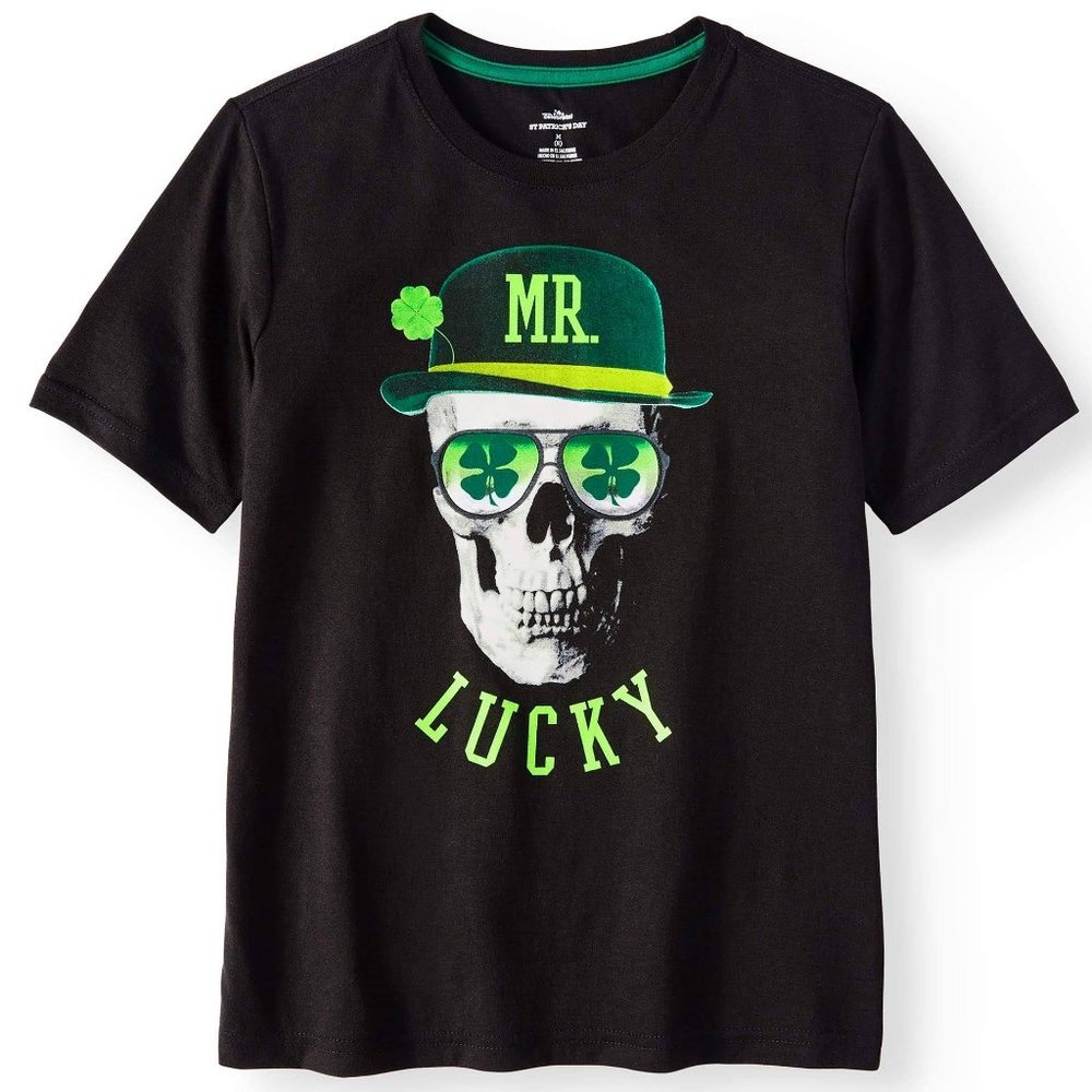 5/$20 NEW 8 Boys Glow In the Dark MR LUCKY Tee
